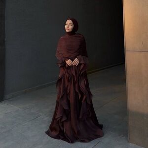 Elegant Brown Evening Gown